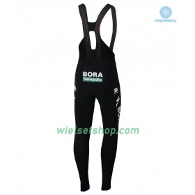 Fietsbroek Lang met Bretels 2018 Bora-Hansgrohe N001 Winter Thermal Fleece